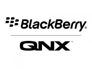 The BlackBerry QNX logo, with the company name written in black text over a white background