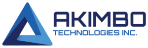 Logo for Akimbo Technologies - features a blue triangular A design