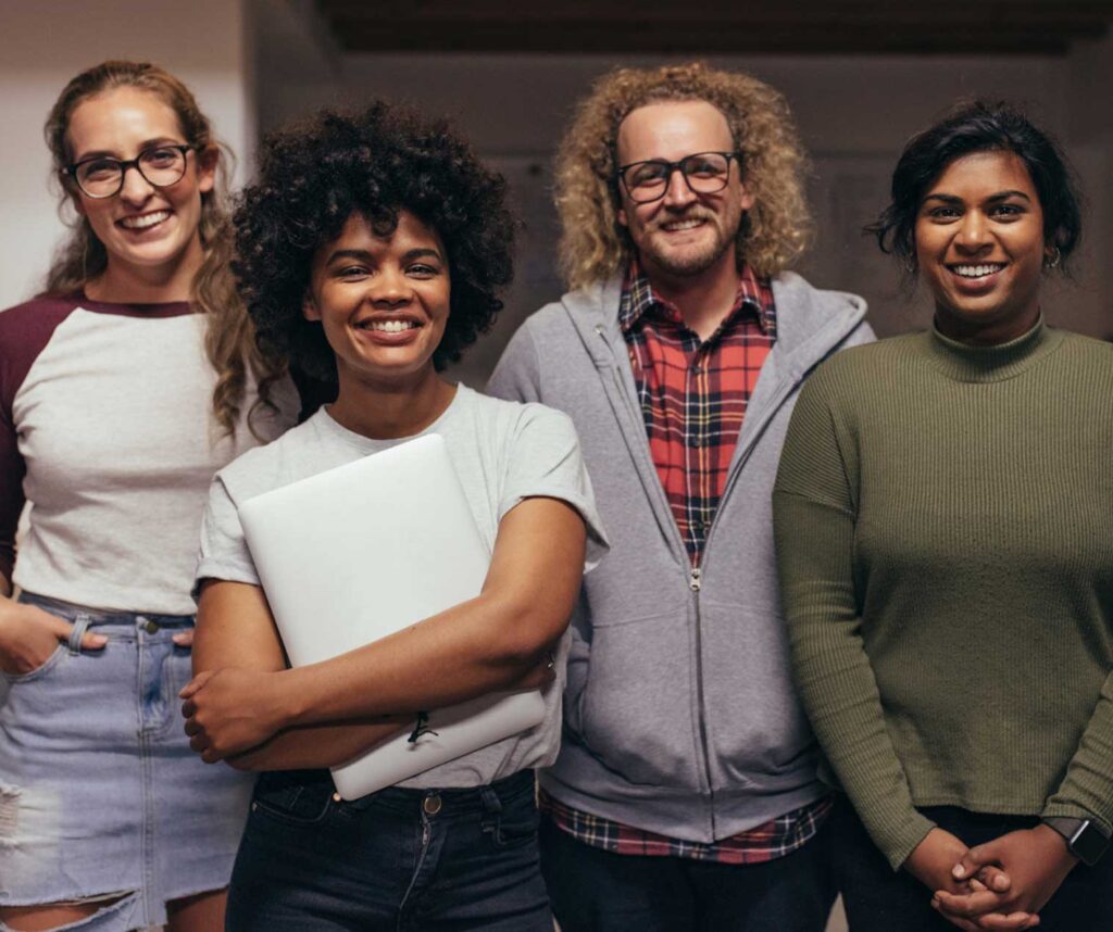 Confident tech startup founders