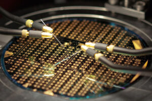 An image of a Golden coloured microchip