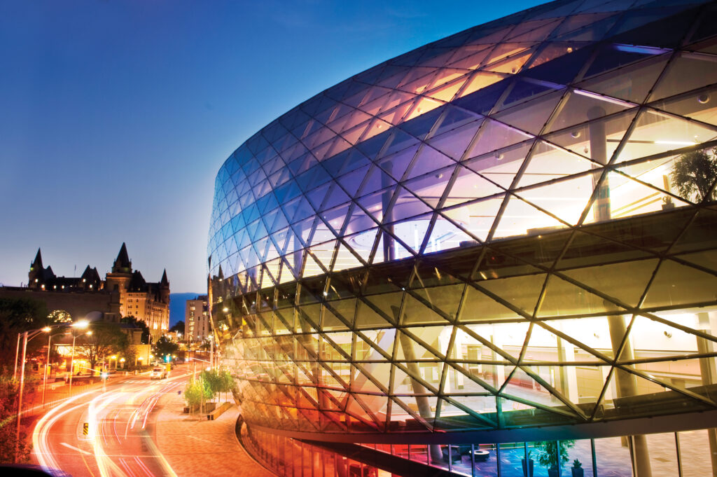 Artistic shot of the Shaw Centre in downtown Ottawa