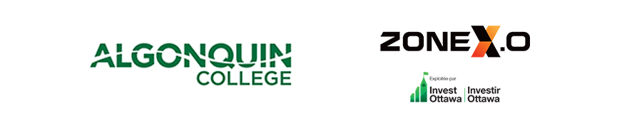 Algonquin College and Area X.O operated by Invest Ottawa logos