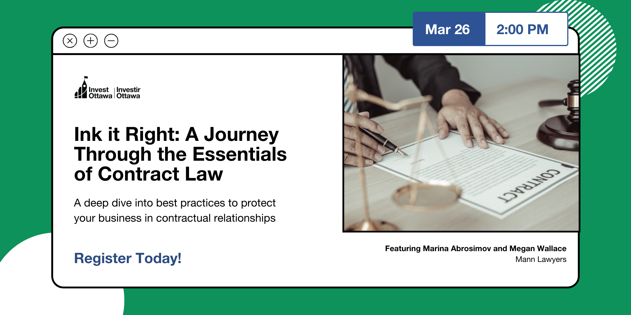 Ink it Right: A Journey Through the Essentials of Contract Law (Virtual)