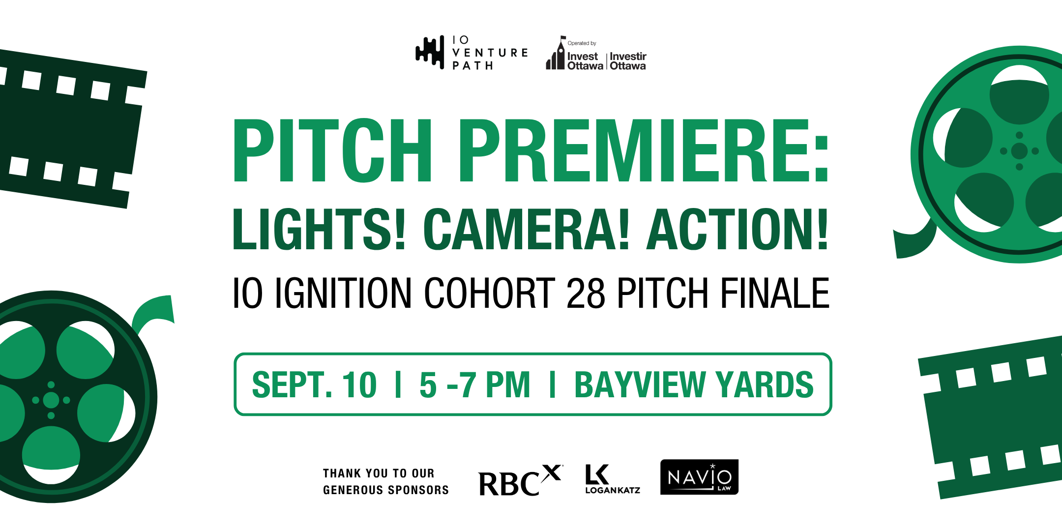IO Ignition Cohort 28 Pitch Finale – Pitch Premiere: Light! Camera! Action!