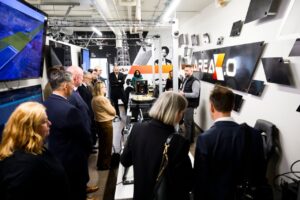 A delegation tours a facility, 