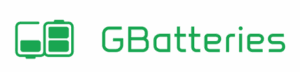 A logo for GBatteries - featuring green text of the company name. 