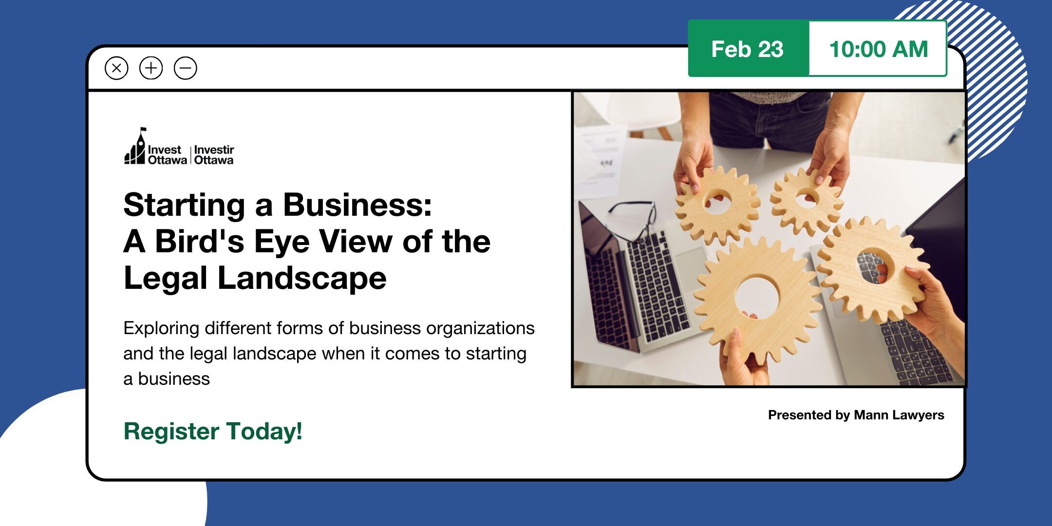 Starting a Business: A Bird’s Eye View of the Legal Landscape (Virtual)