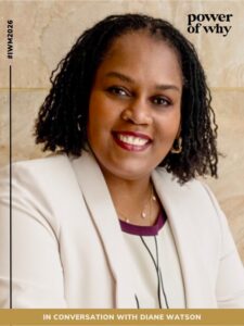 An image of Diane Watson, framed as a promotional item for an episode of the Power of Why podcast. 