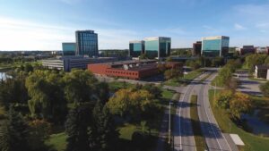 An arial image of the Kanata North tech park in Ottawa.