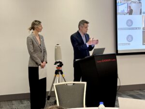 Ottawa Mayor Mark Sutcliffe and Gatineau Mayor Maude Marquis-Bissonnette present to the Defence Innovation Task Force in Ottawa.