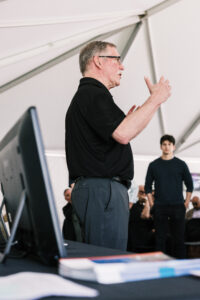 CounterCrisis Tech Founder and CEO Don Williams presents his solution to an audience.