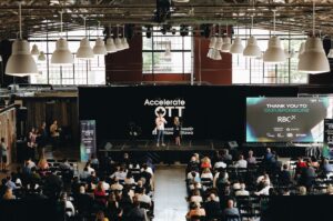 An overhead view of the Horticulture Building at Lansdowne Park, home of AccelerateOTT 2026. 