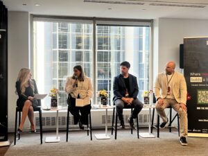 A panel, featuring Sonya Shorey, President and CEO, Invest Ottawa, Breena Law - Pure Logic IT, Glenn Cowan, One9, Hugo Hodgett, H2 Analytics