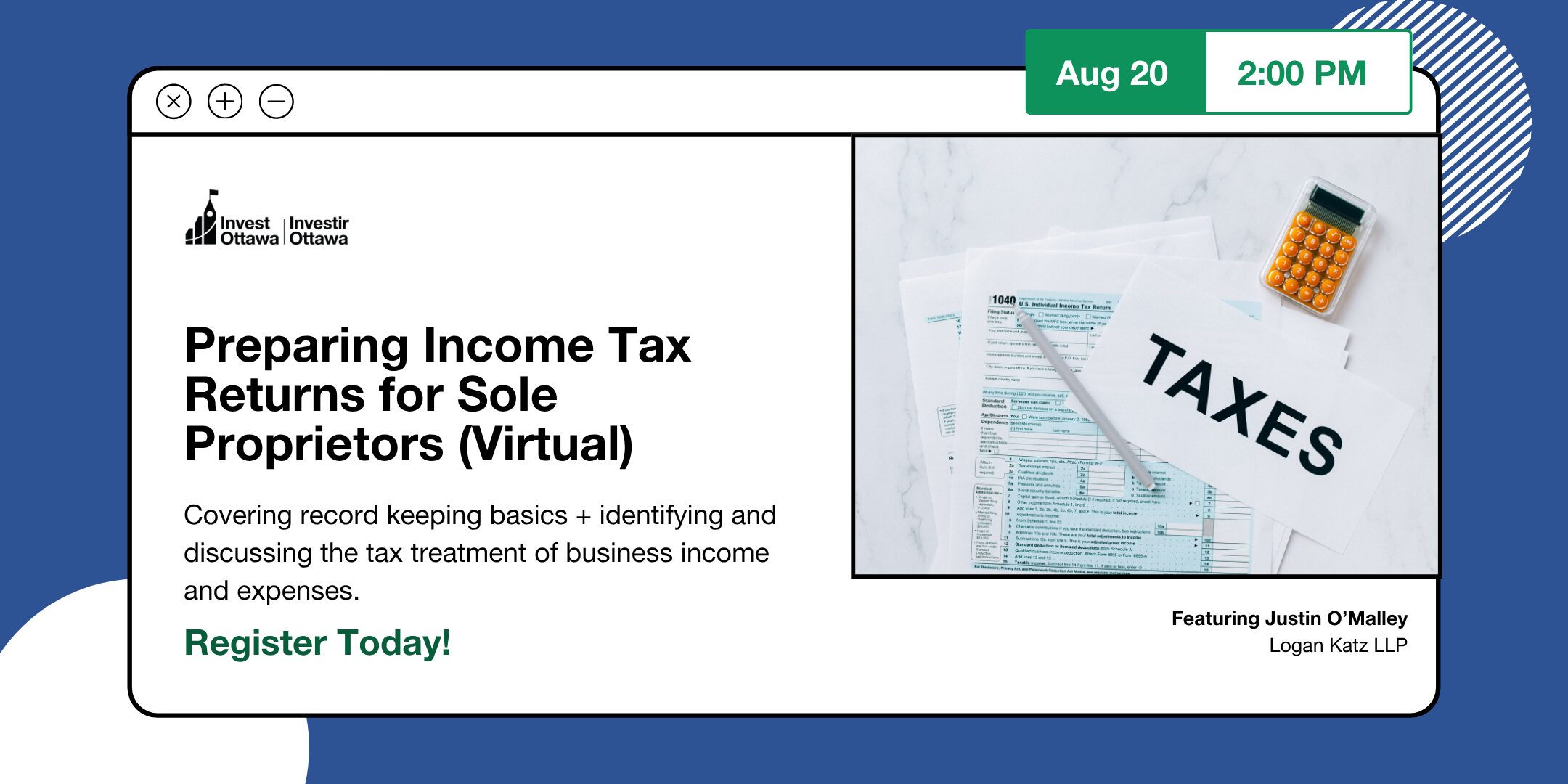 Preparing Income Tax Returns for Sole Proprietors (Virtual)