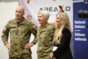  Lieutenant General Darcy Molstad, General Jennie Carignan, with Sonya Shorey, President and CEO of Invest Ottawa and Area X.O.